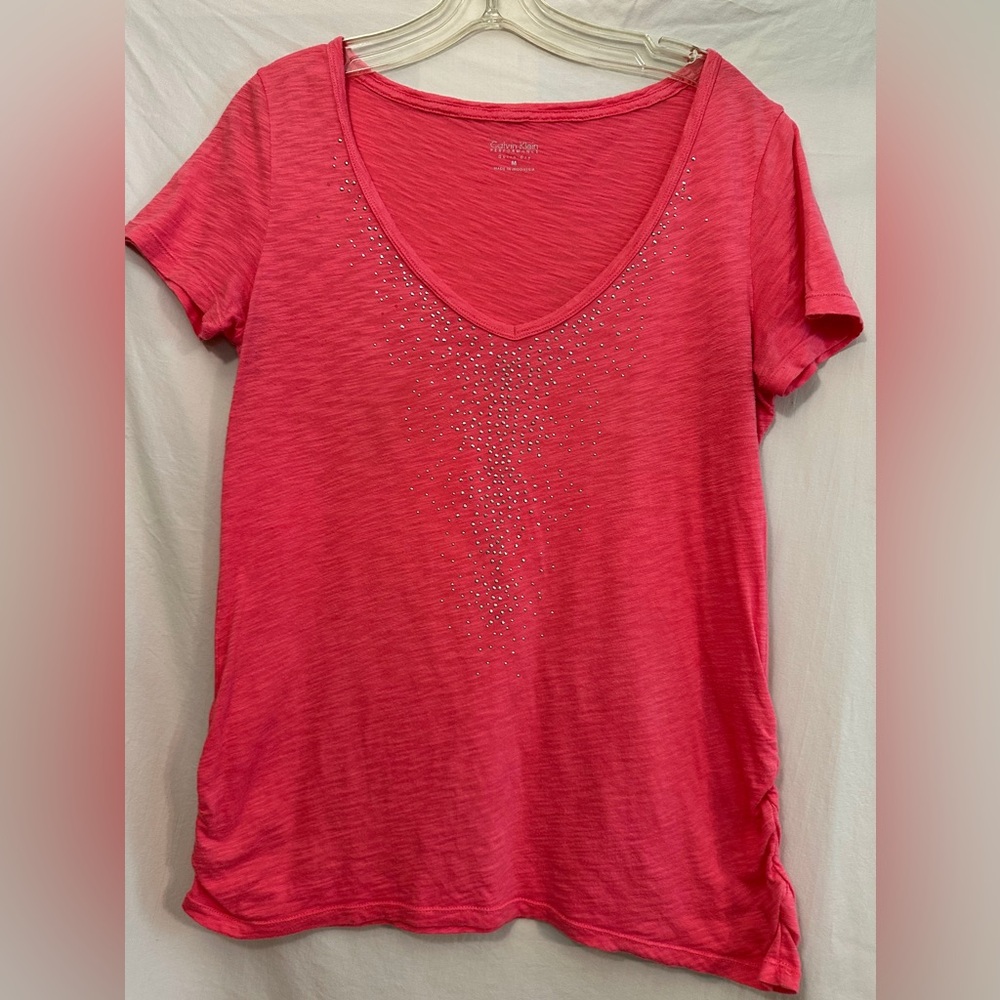 Calvin Klein Pink Fitted Embellished T-Shirt